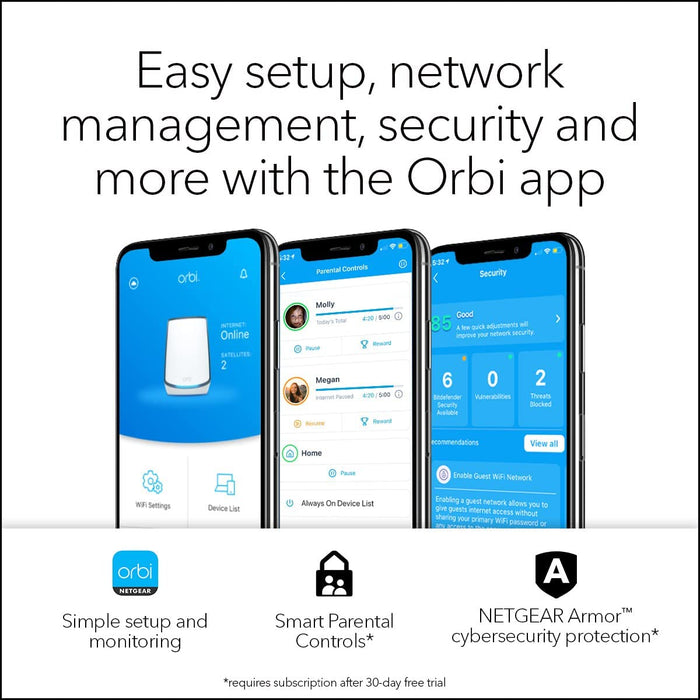 Orbi Mesh WiFi 6 System AX6000 (RBK853)